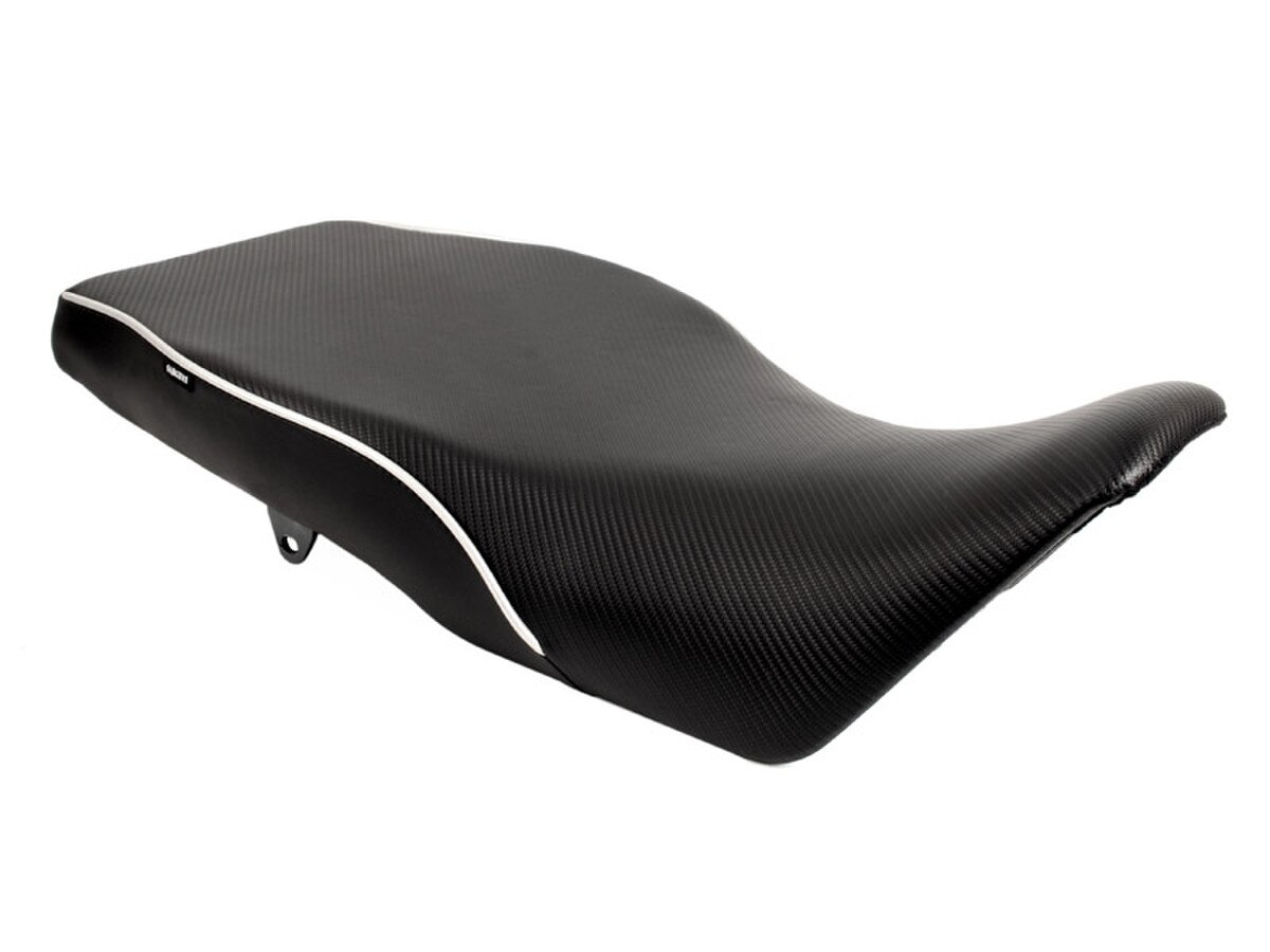 World Sport Seat for Kawasaki KLR 650, Regular Height - Silver Welt.